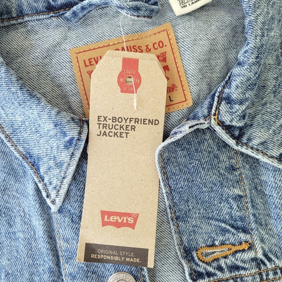 Levi's Hybrid Ex Boyfriend Trucker Jacket Sz. L - Picture 2 of 14